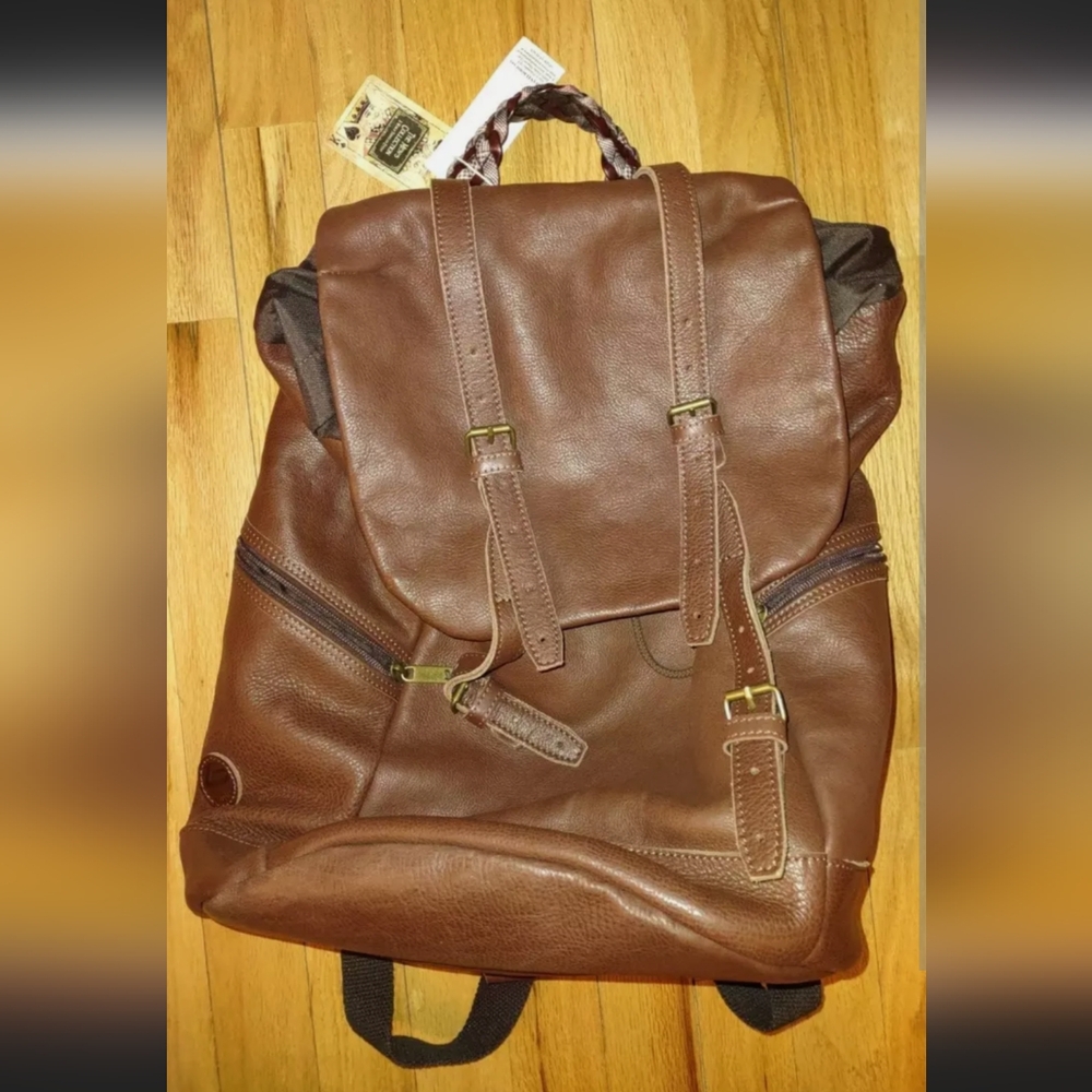 Bonfanti Luxury Brown Leather Backpack